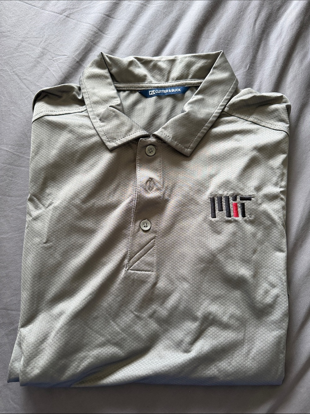 Cutter & Buck Men's Polo Shirt - Light Gray with MIT logo